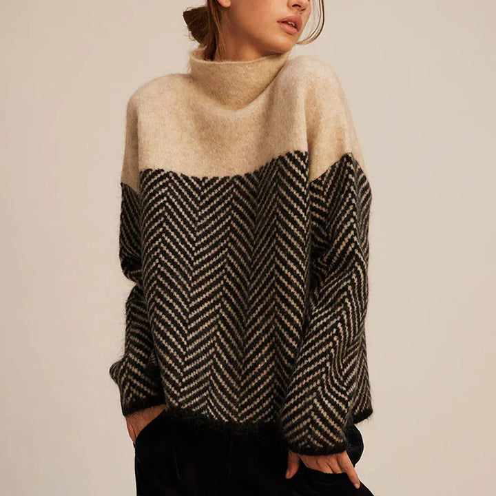 Eva | Herringbone Knit Sweater