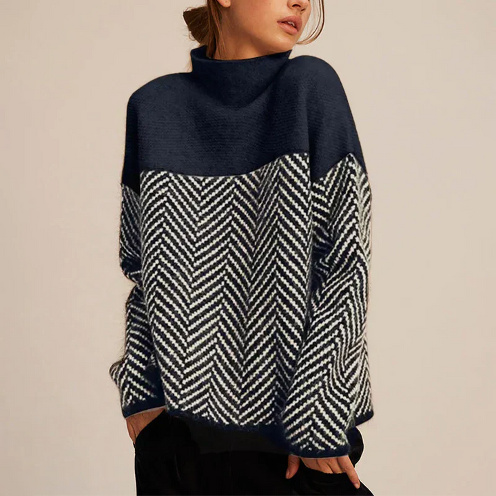 Eva | Herringbone Knit Sweater
