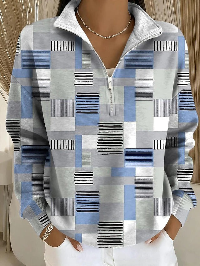 Marlowe | Cozy Half-Zip Printed Sweatshirt