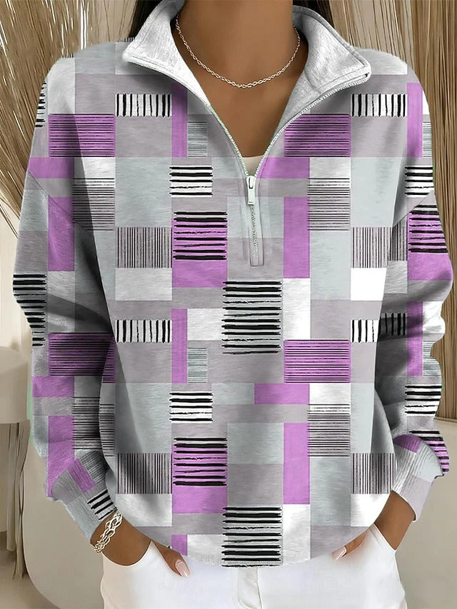 Marlowe | Cozy Half-Zip Printed Sweatshirt