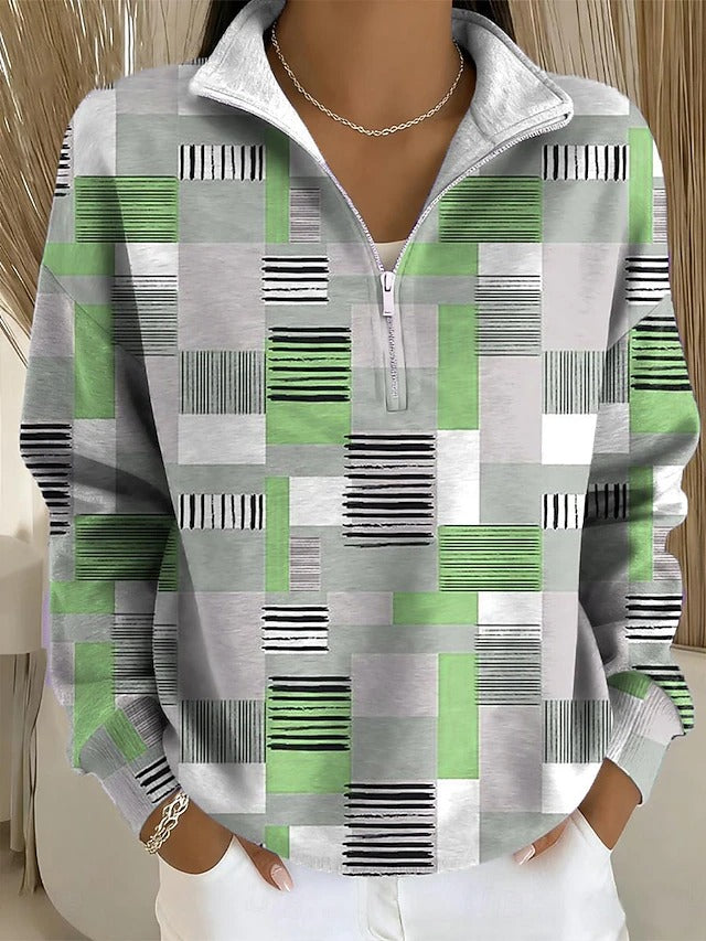 Marlowe | Cozy Half-Zip Printed Sweatshirt