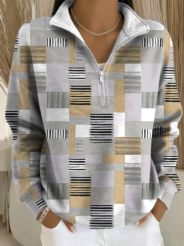 Marlowe | Cozy Half-Zip Printed Sweatshirt