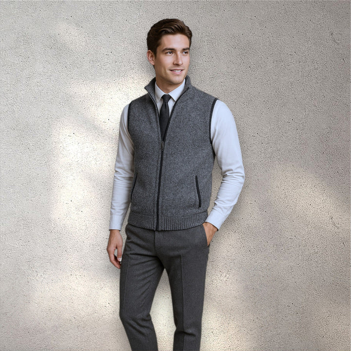 Levan | Classic Zip-Up Knit Vest
