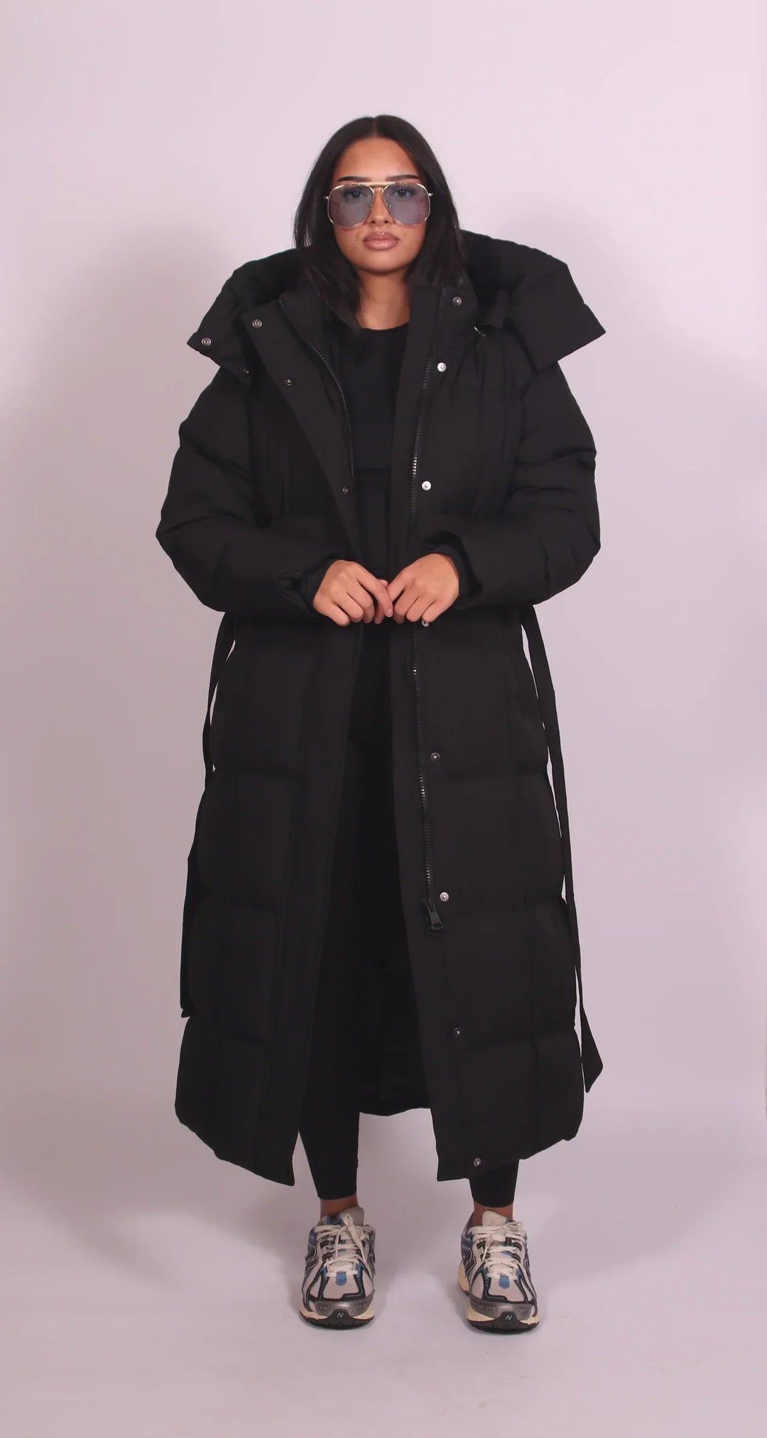 Vivian | Elegant Long Belted Puffer Coat