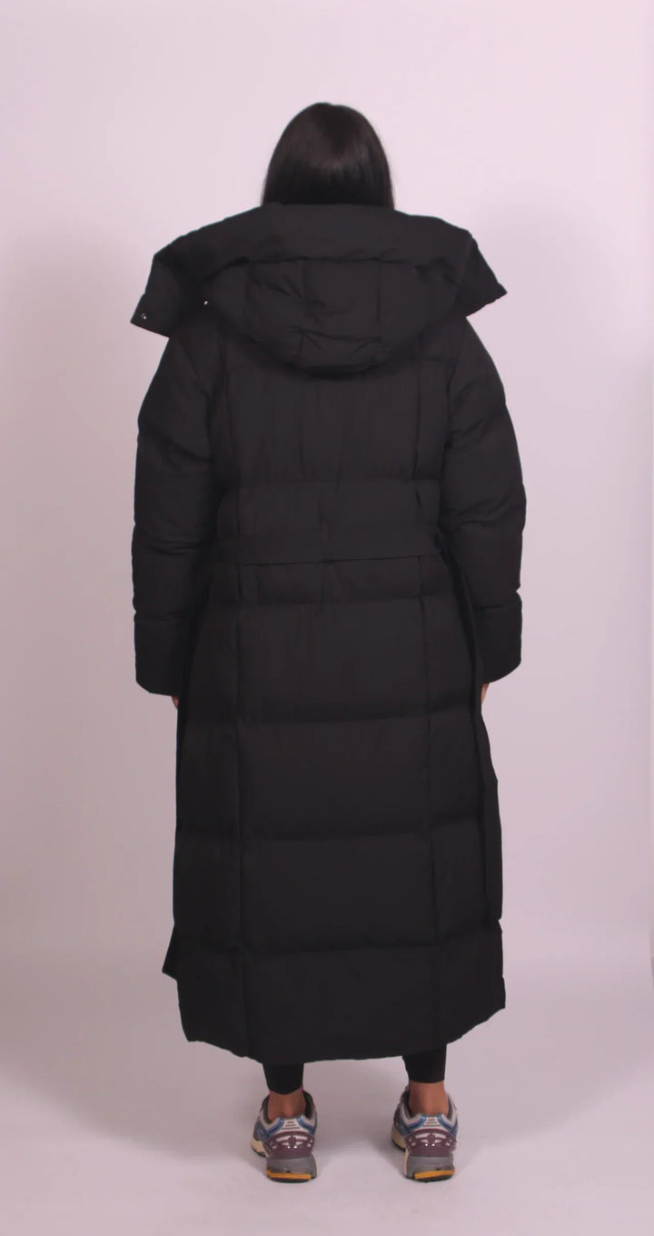 Vivian | Elegant Long Belted Puffer Coat