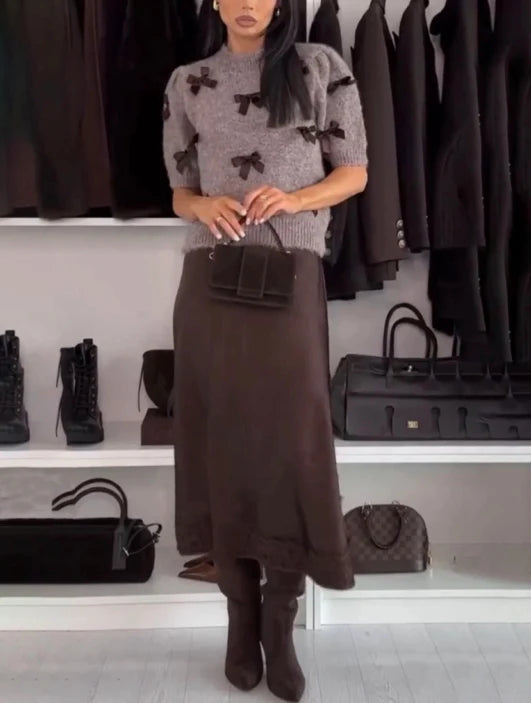 Isabella | Elegant Knit Sweater & Skirt Set