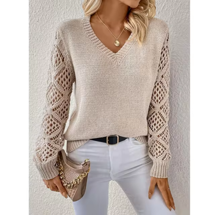 Talia | Elegant V-Neck Knit Pullover