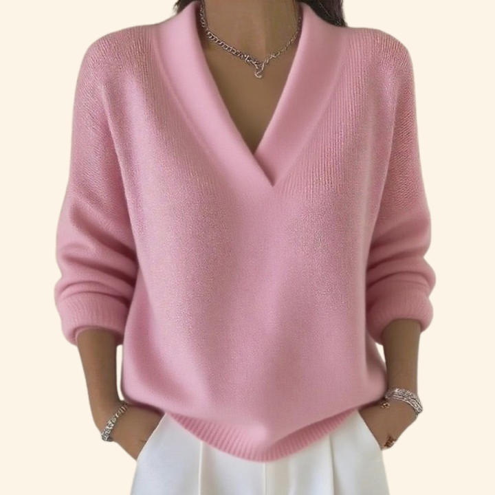 Clara | Graceful V-Neck Knit Sweater