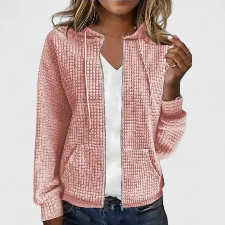 Martha | Elegant Textured Zip-Up Cardigan
