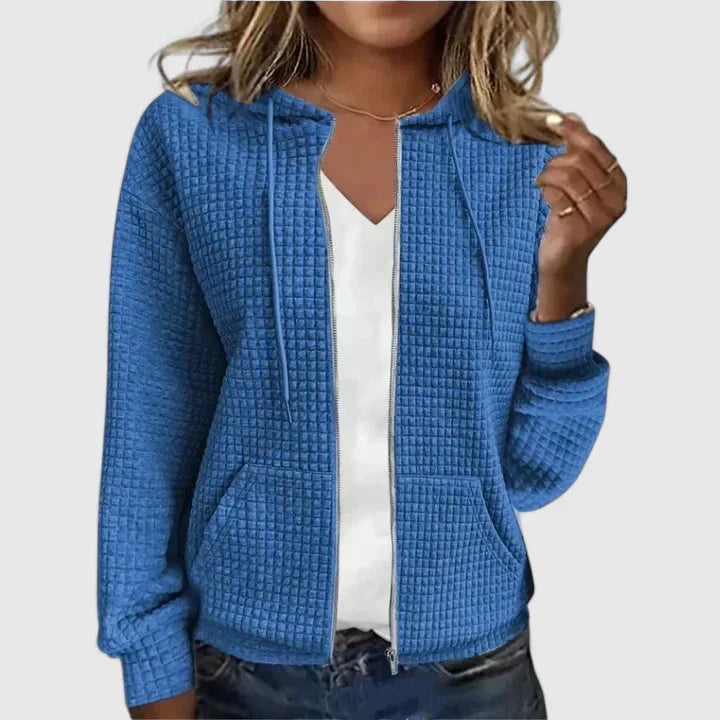 Martha | Elegant Textured Zip-Up Cardigan