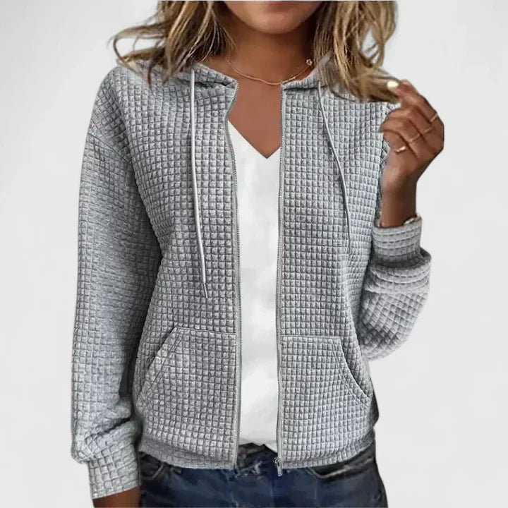 Martha | Elegant Textured Zip-Up Cardigan
