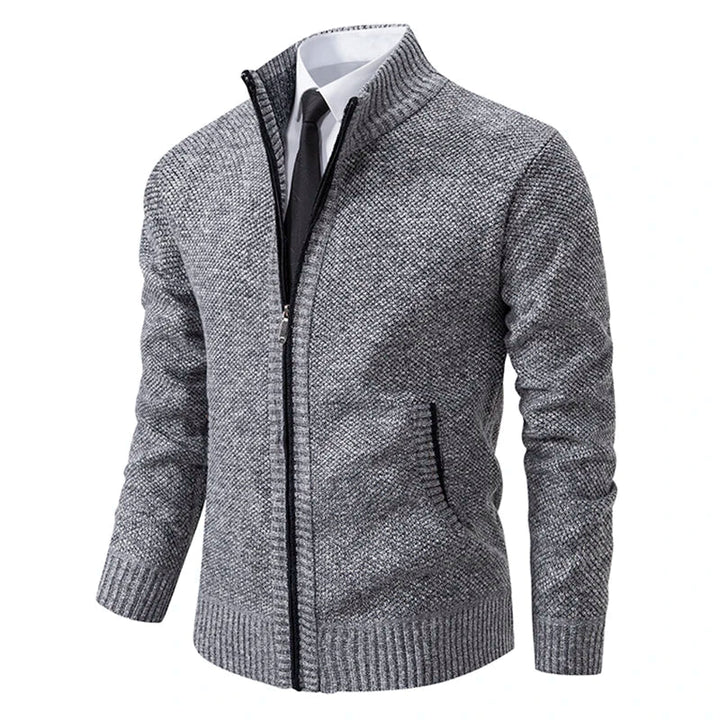 Harrison | Refined Zip-Front Textured Style Cardigan