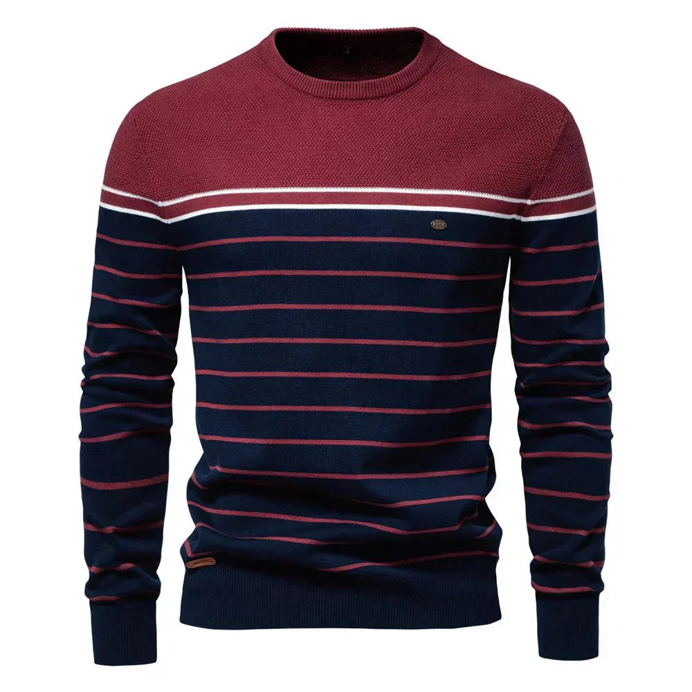 Nathan | Refined Striped Knit Pullover
