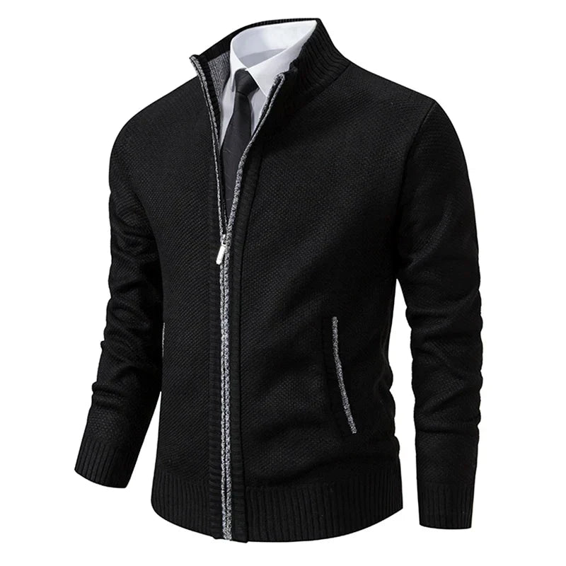 Harrison | Refined Zip-Front Textured Style Cardigan