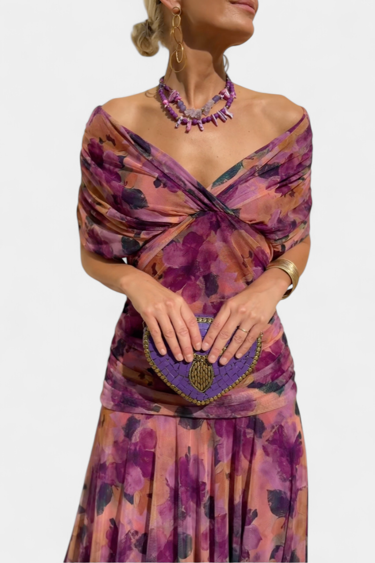 Alondra | Elegant Floral V-Neck Flow Dress