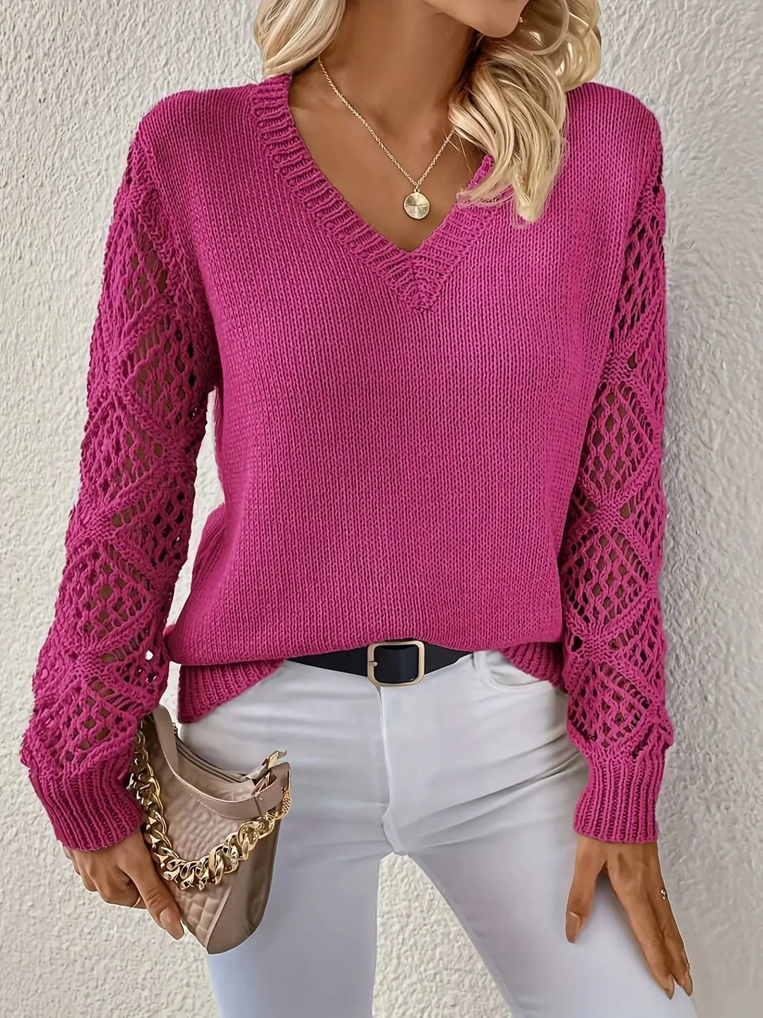 Talia | Elegant V-Neck Knit Pullover