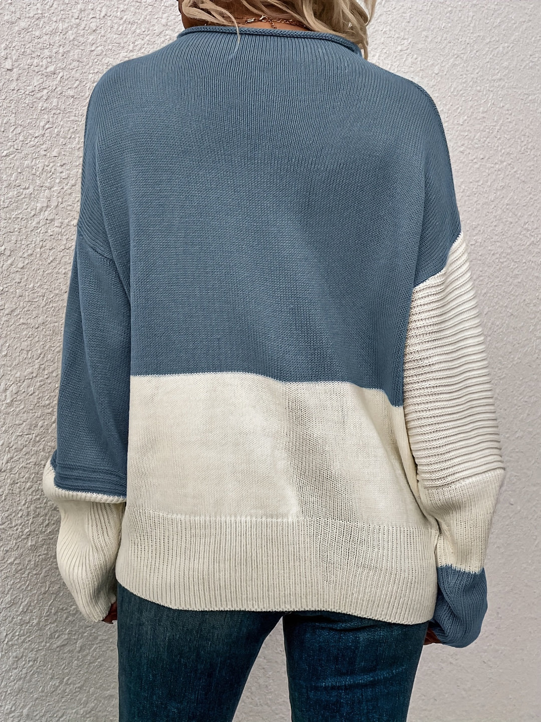 Claire | Elegant Color-Block Knit Sweater