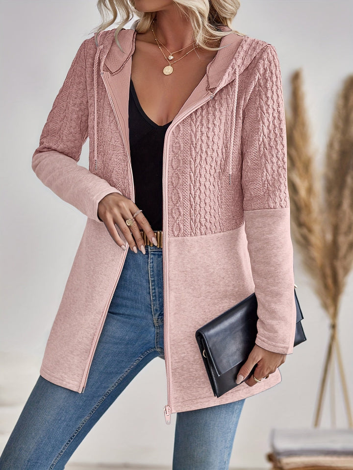 Lena | Refined Zip-Front Hooded Cardigan
