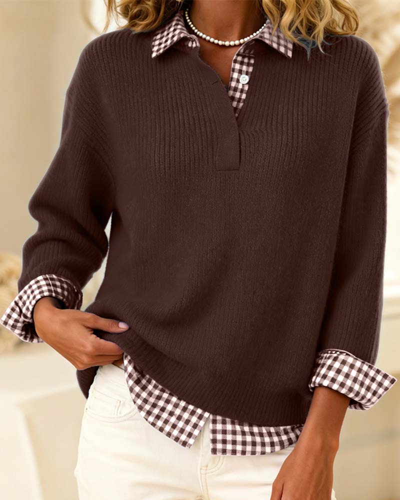Hannah | Classic Check-Collar Sweater