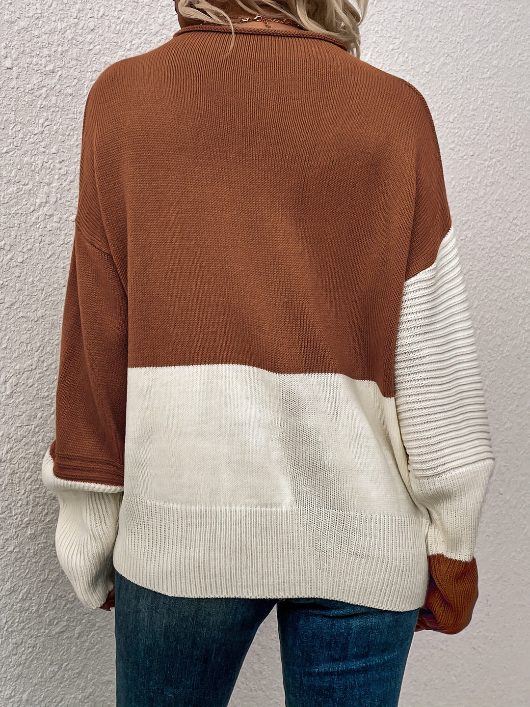 Claire | Elegant Color-Block Knit Sweater