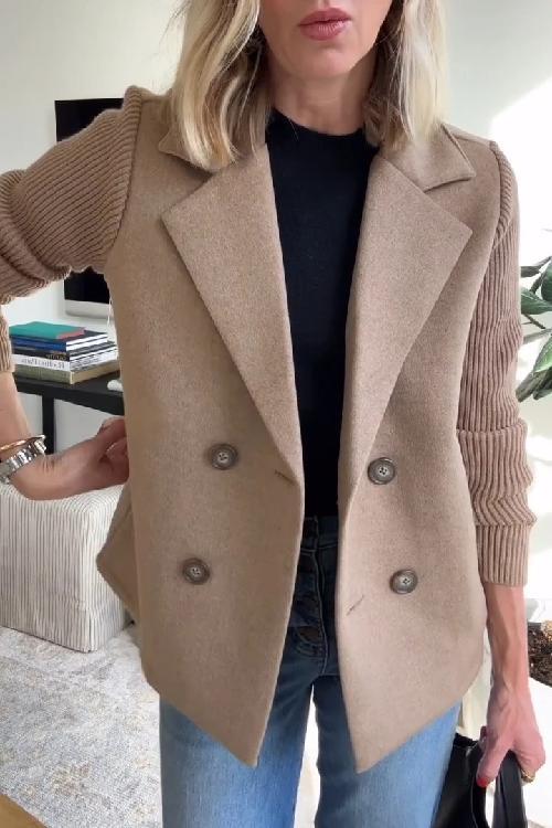 Alina | Elegant Knit-Sleeve Blazer