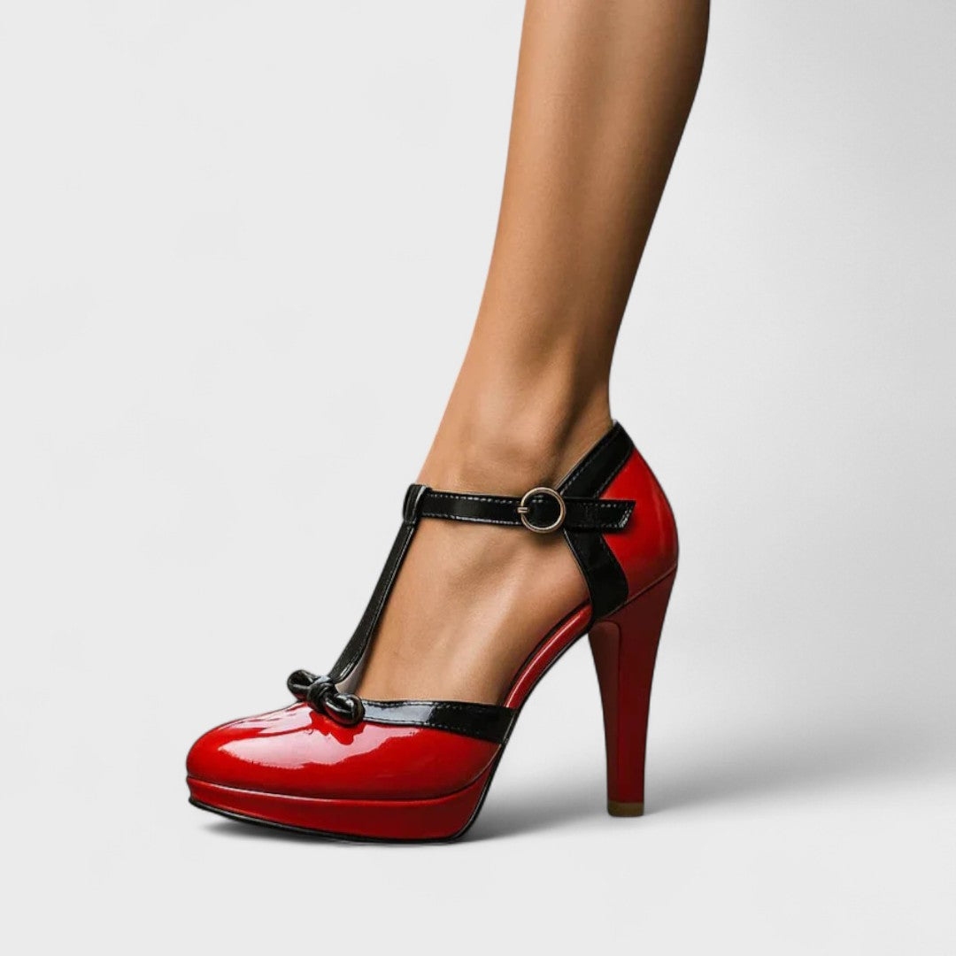 Bella | Elegant T-Strap Platform Heels