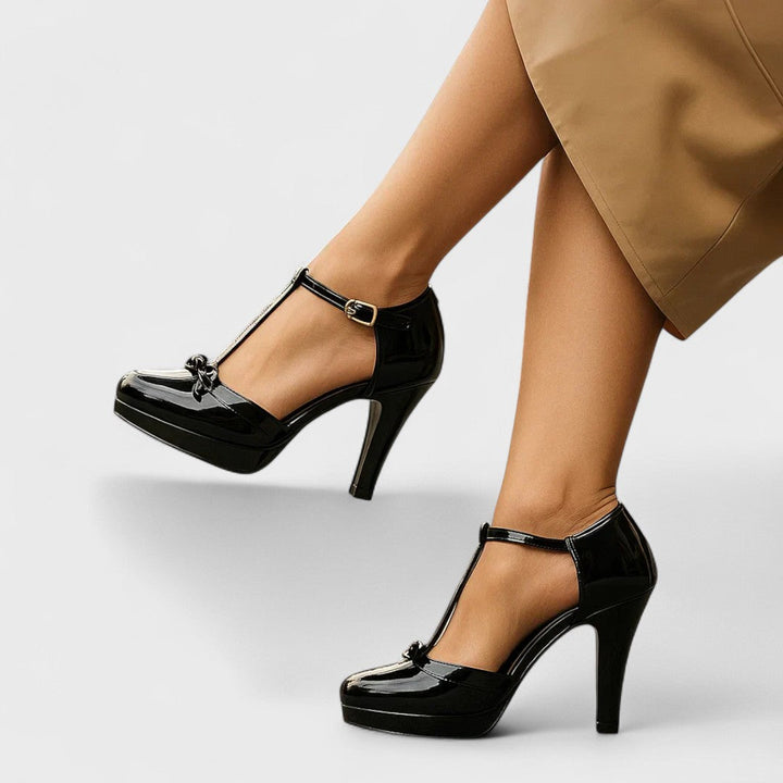 Bella | Elegant T-Strap Platform Heels
