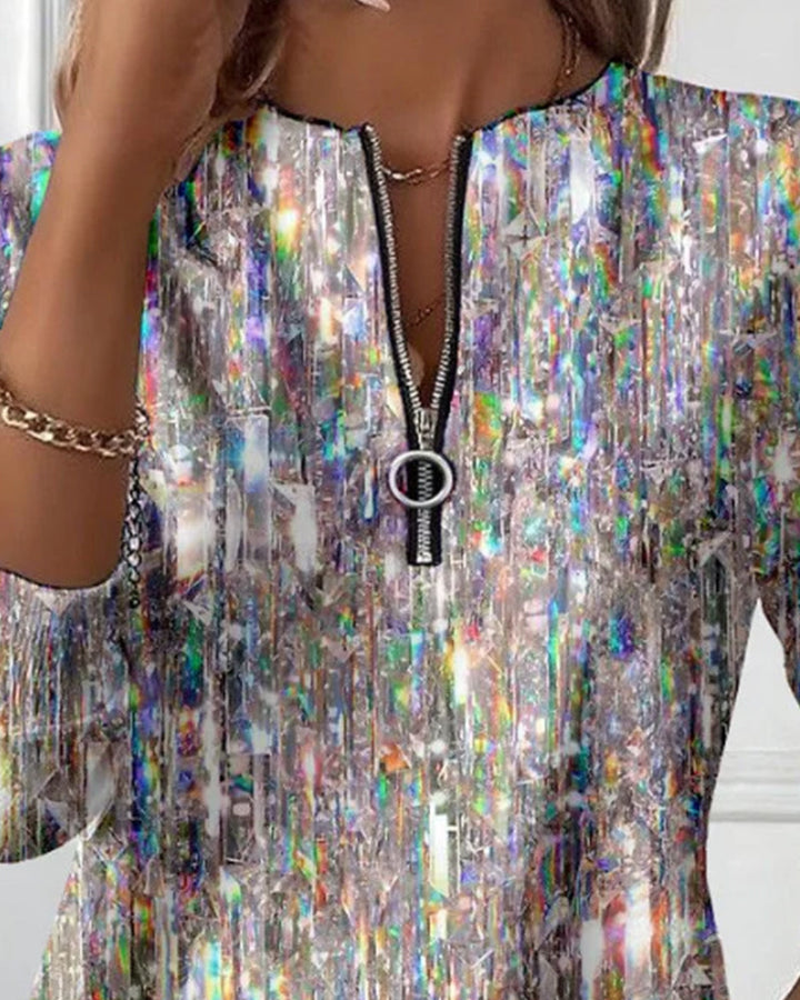 Avery | Soft Half-Zip Printed Pullover