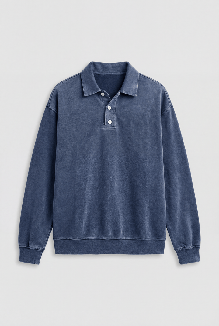 Harrison | Refined Long-Sleeve Polo Sweater