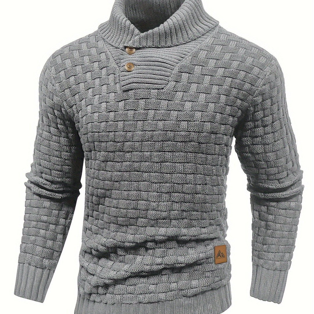 Hunter | Textured Button-Neck Sweater