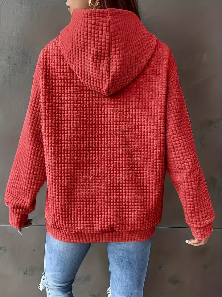 Lena | Cozy Waffle Knit Hooded Sweater