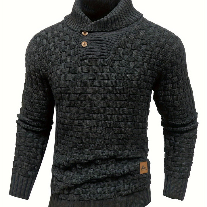 Hunter | Textured Button-Neck Sweater