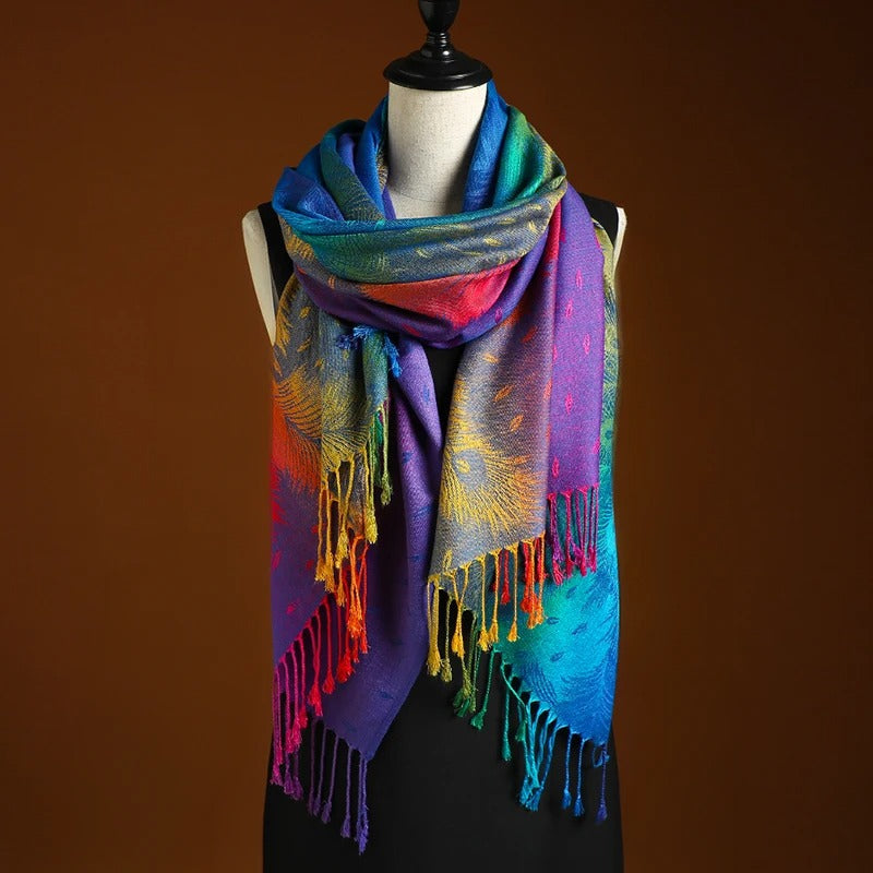 Arielle | Artistic Gradient Fringe Shawl