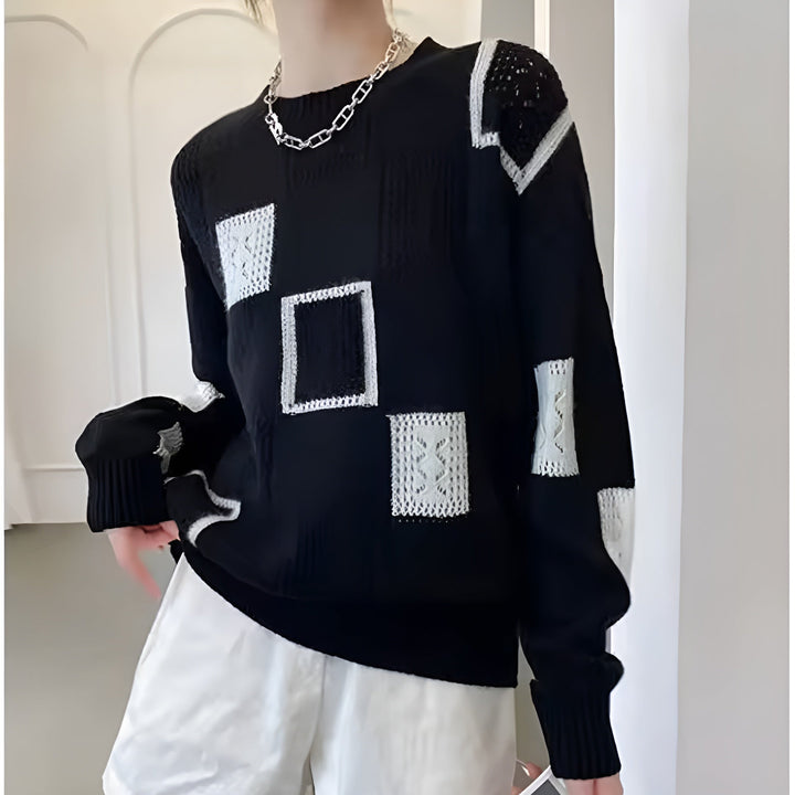 Avery | Geometric Patch Knit Jumper