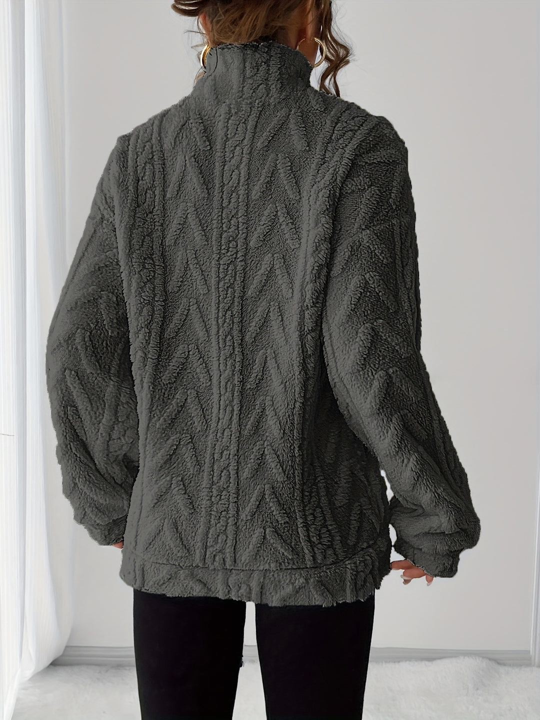 Lauren | Elegant Textured Zip Sweater