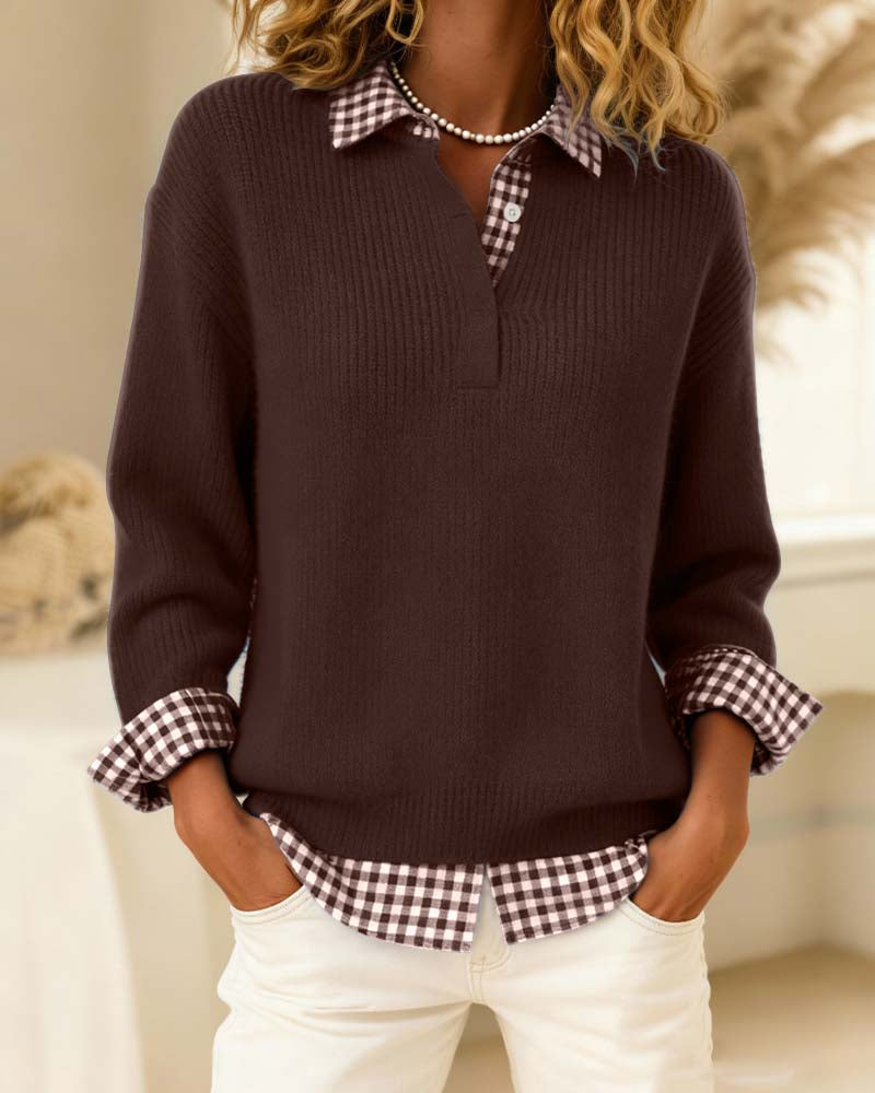 Hannah | Classic Check-Collar Sweater