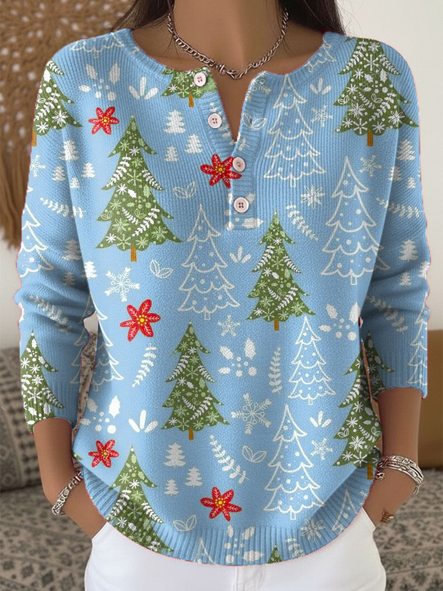 Tessa | Festive Button-Neck Christmas Jumper