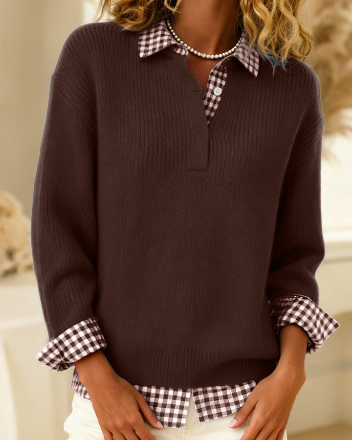Hannah | Classic Check-Collar Sweater