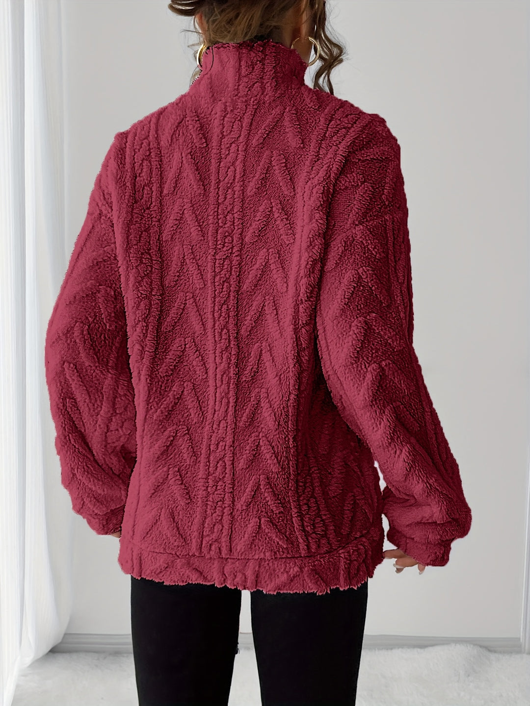 Lauren | Elegant Textured Zip Sweater