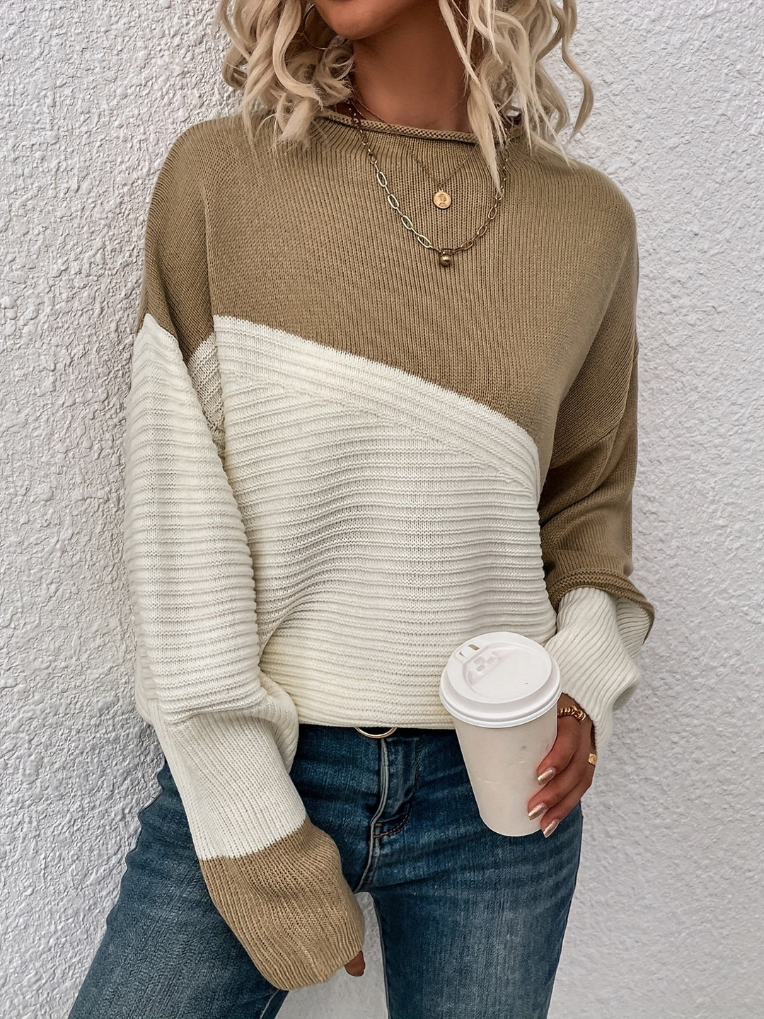 Claire | Elegant Color-Block Knit Sweater