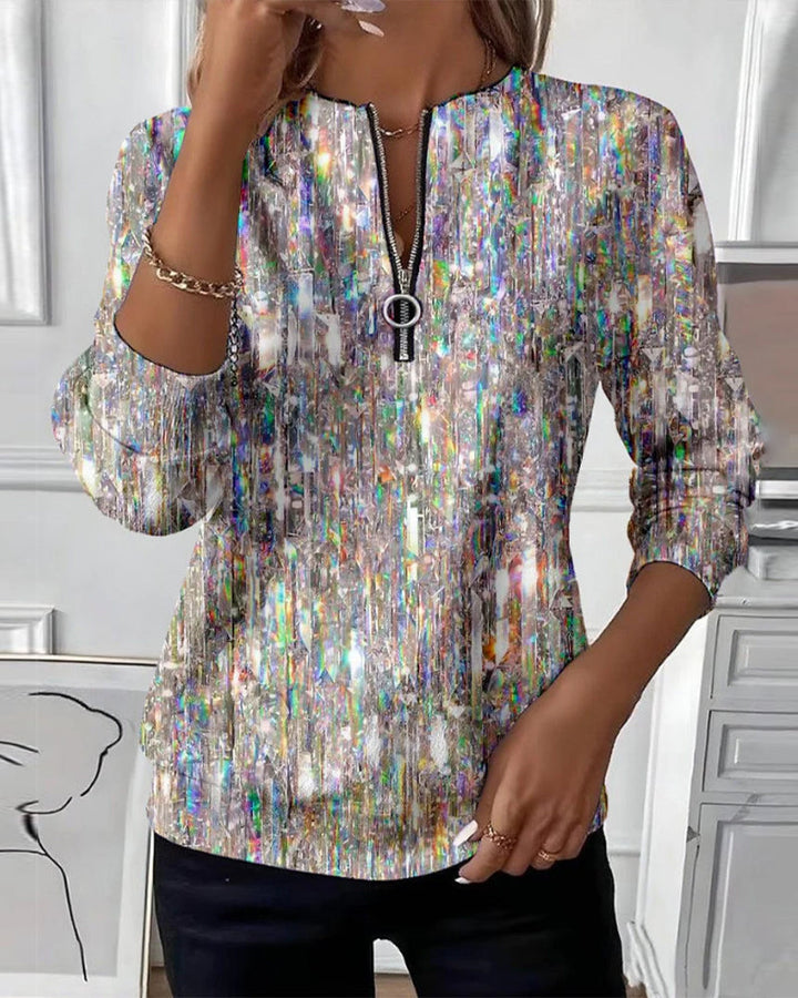 Avery | Soft Half-Zip Printed Pullover