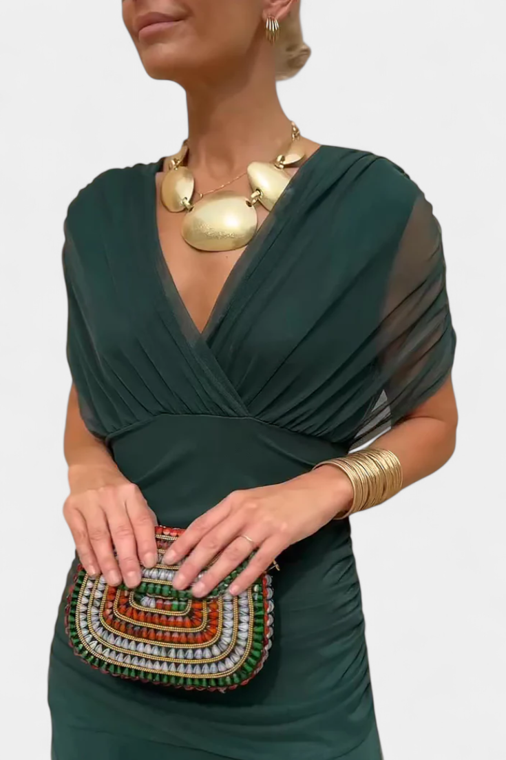 Alondra | Elegant Floral V-Neck Flow Dress