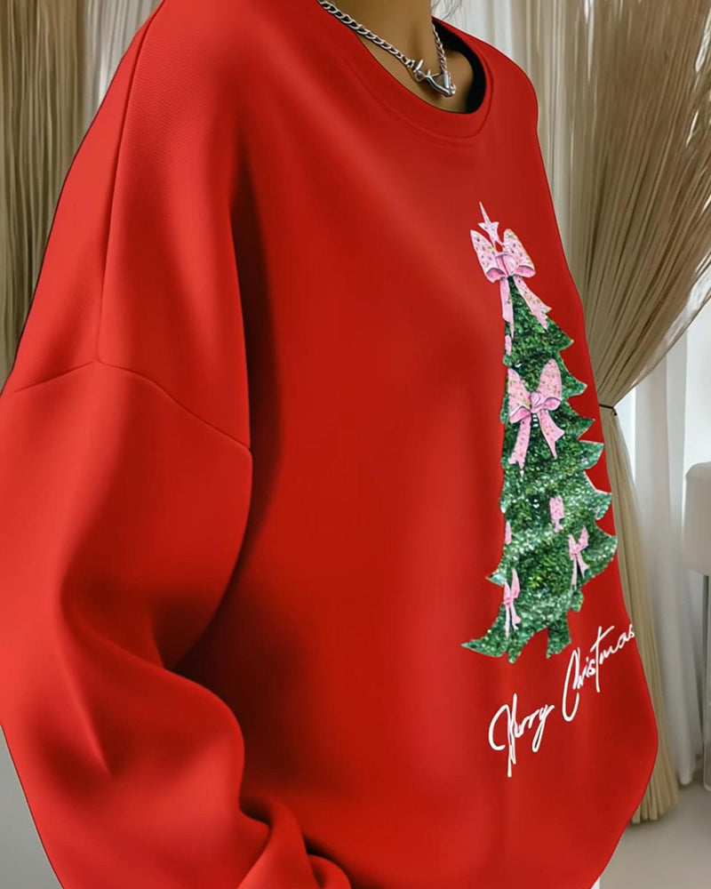 Tessa | Festive Round-Neck Christmas Tree Sweatshirt