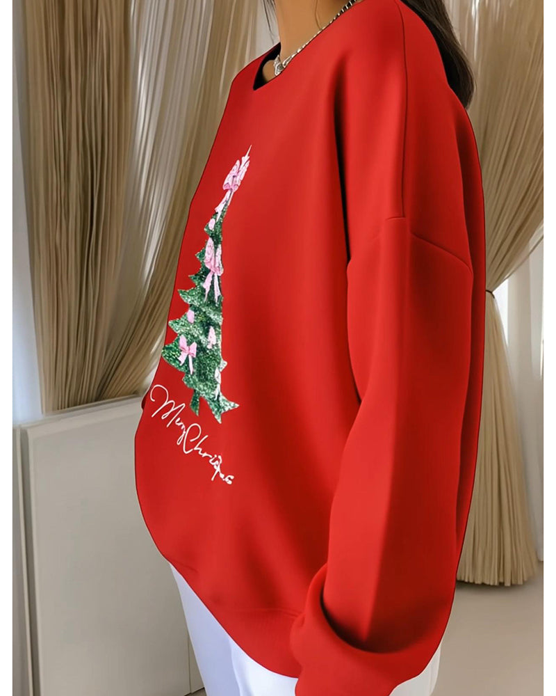 Tessa | Festive Round-Neck Christmas Tree Sweatshirt